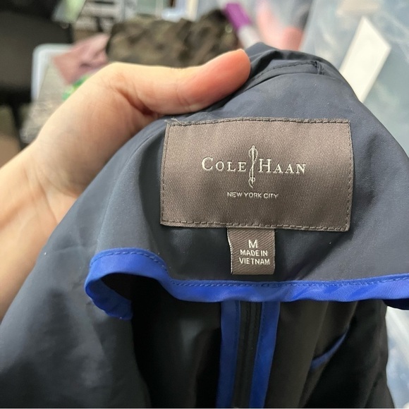 Cole Haan Packable Rain Jacket Navy Women’s Medium K2 - Picture 7 of 8